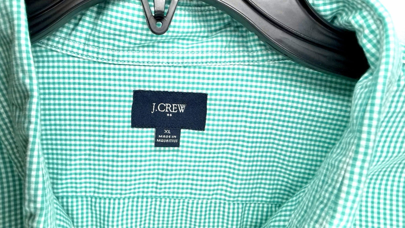 J.Crew Shirt Men's Sz  XL Green Purple Gingham 120's 2 Ply Long Sleeve Button Up