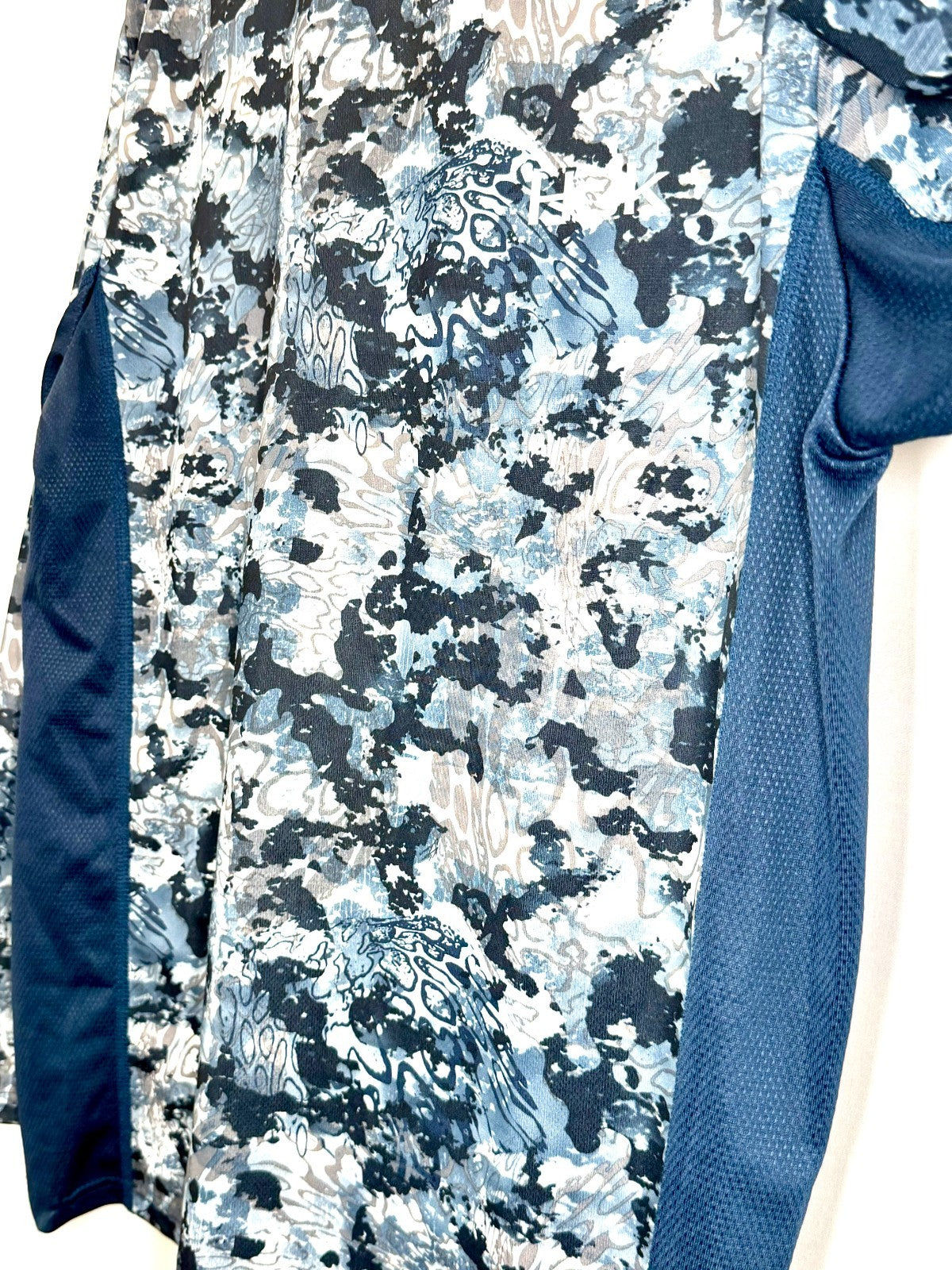 Huk Icon X Tide Change Camo Long Sleeve Fishing Shirt Men's Size Large Blue