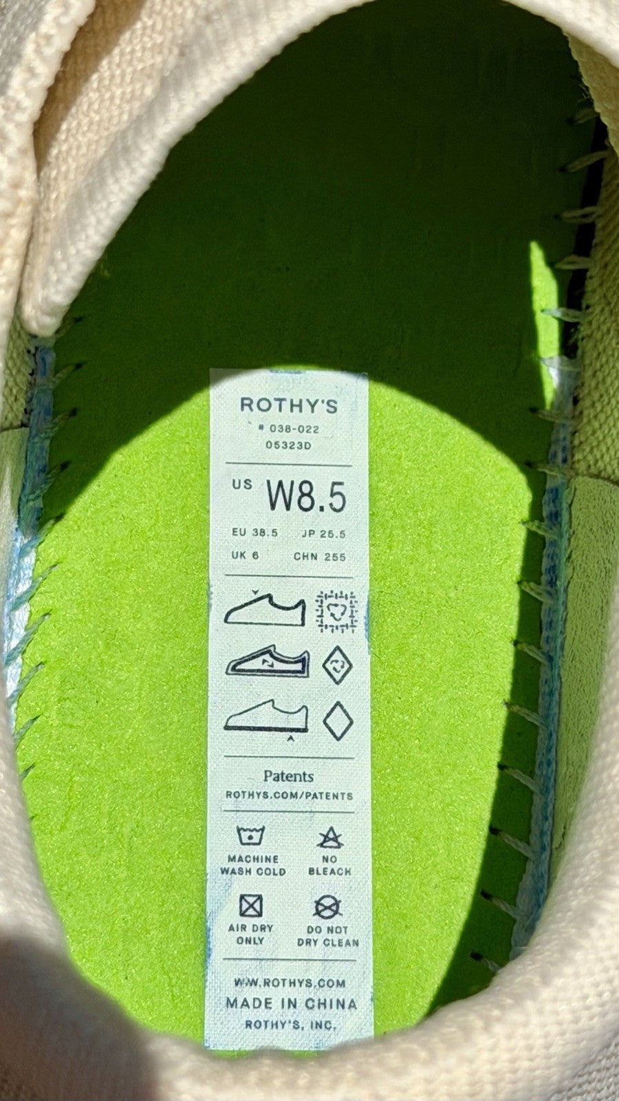 Rothy’s The Lace Up Blonde Sneakers Women's Size 8.5