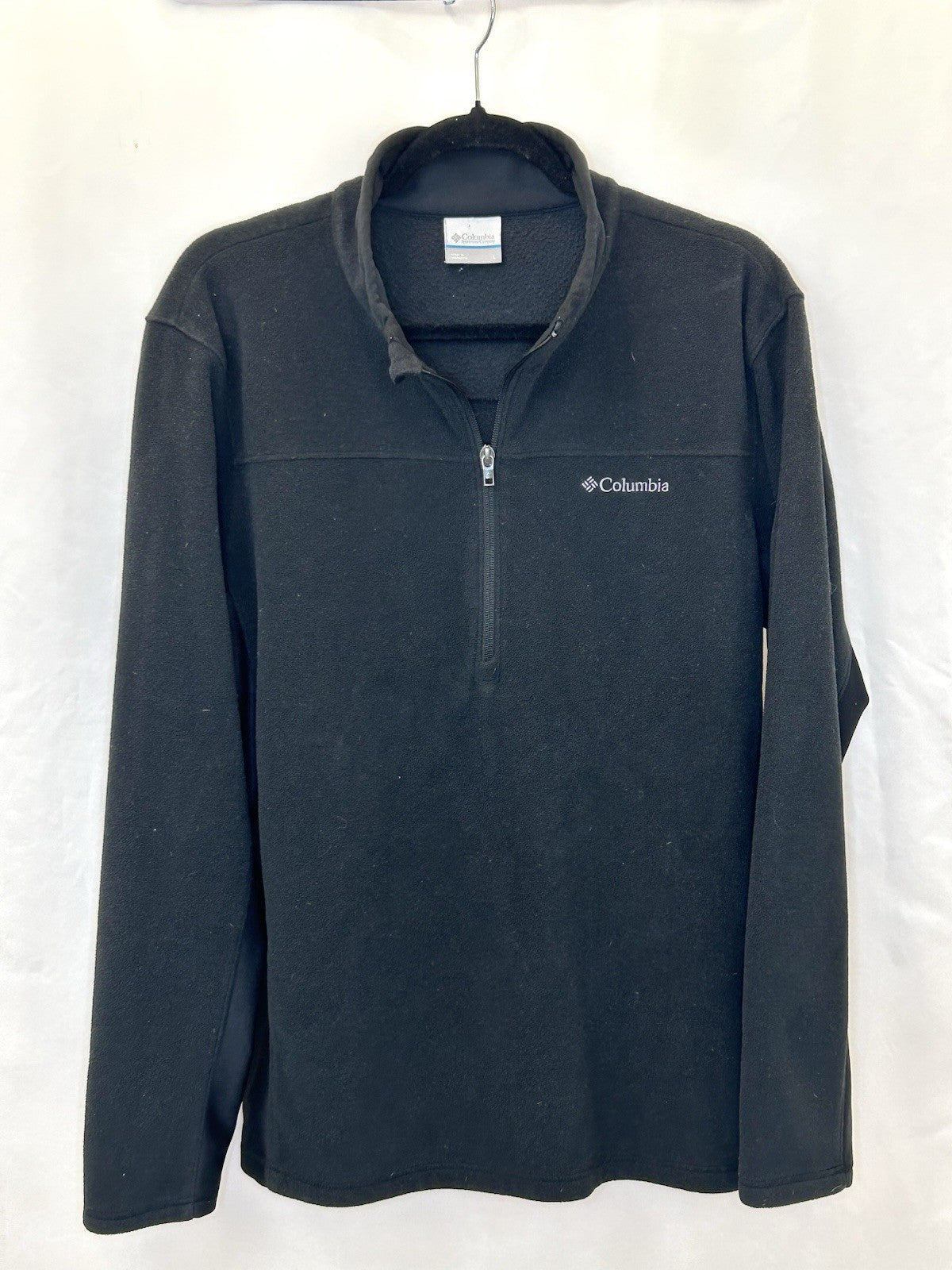 COLUMBIA MENS BLACK 1/4 Zip Fleece Jacket Size Large