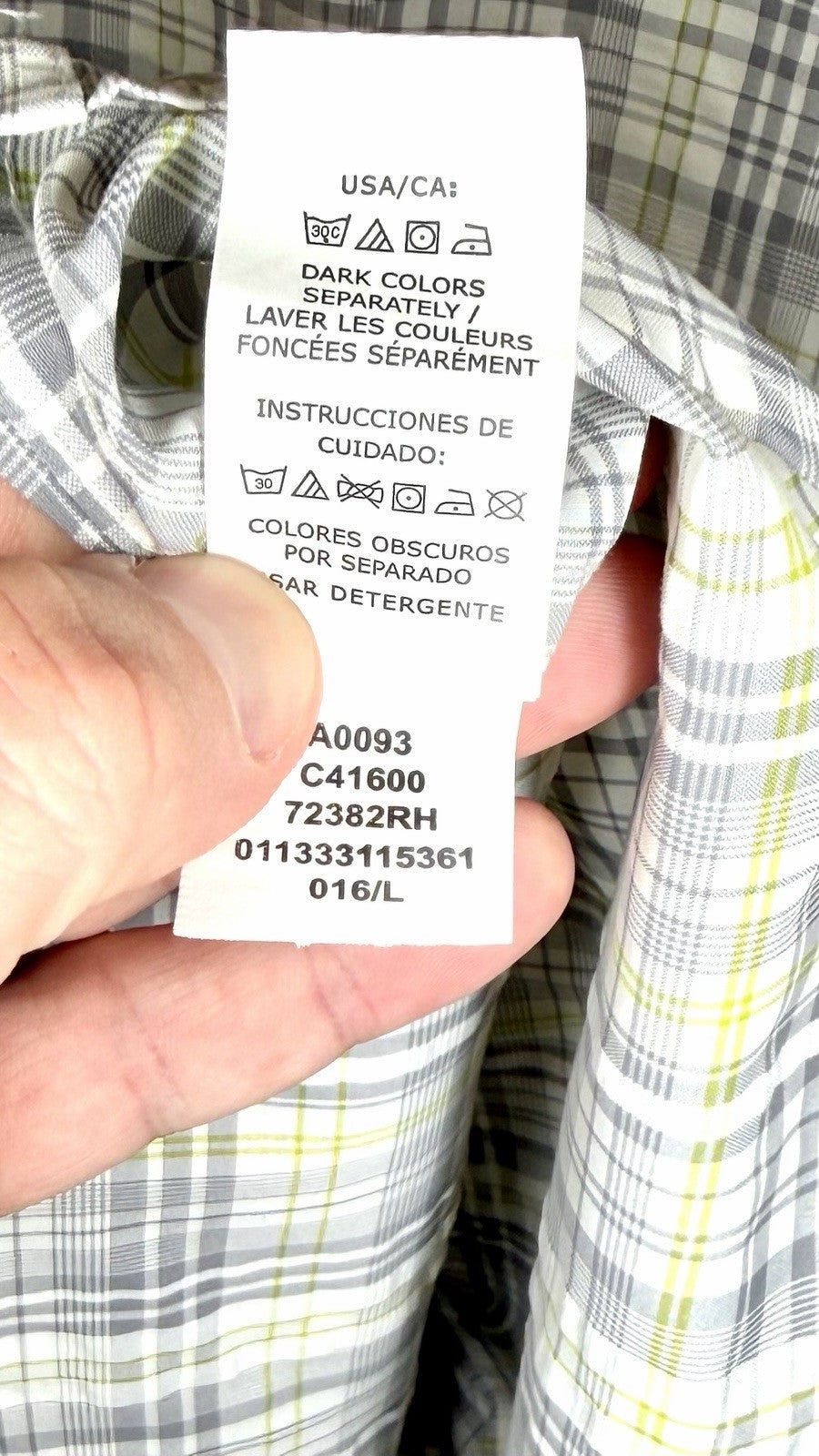 Chaps Shirt Mens Large Button Down Shirt Short Sleeve Grey Easy Care