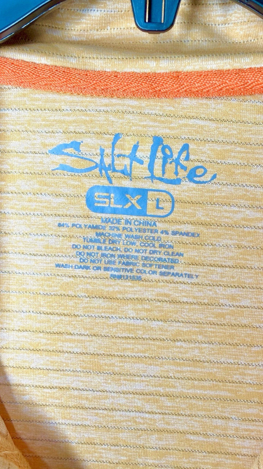 Salt Life Performance SLX Uvapor 1/4 Zip Pullover Orange Size L (Missing Zipper)