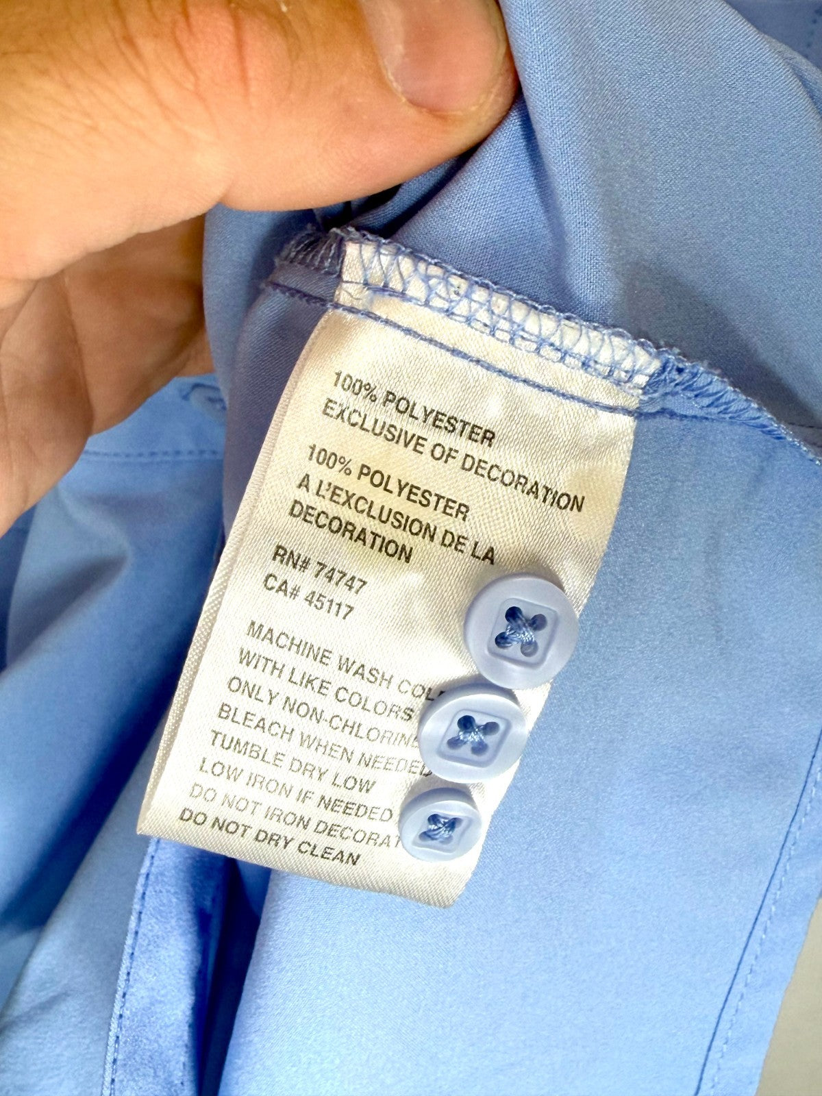 World Wide Sportsman Men's Large Blue Short Sleeve Vented Fishing Button Up
