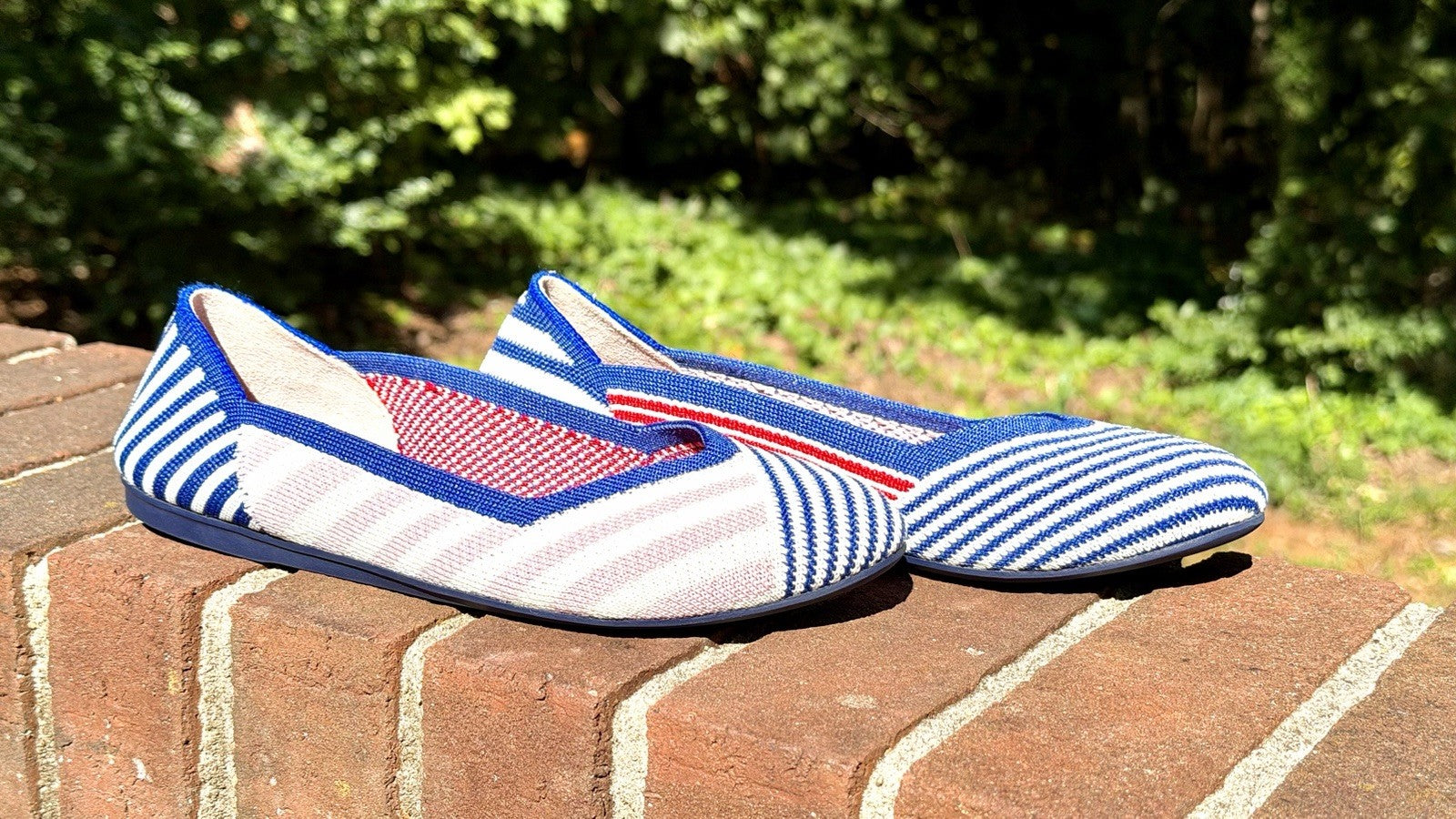 NWOT ROTHY’S Pink Mixed Stripe Flat Rare Retired Size US 6.5