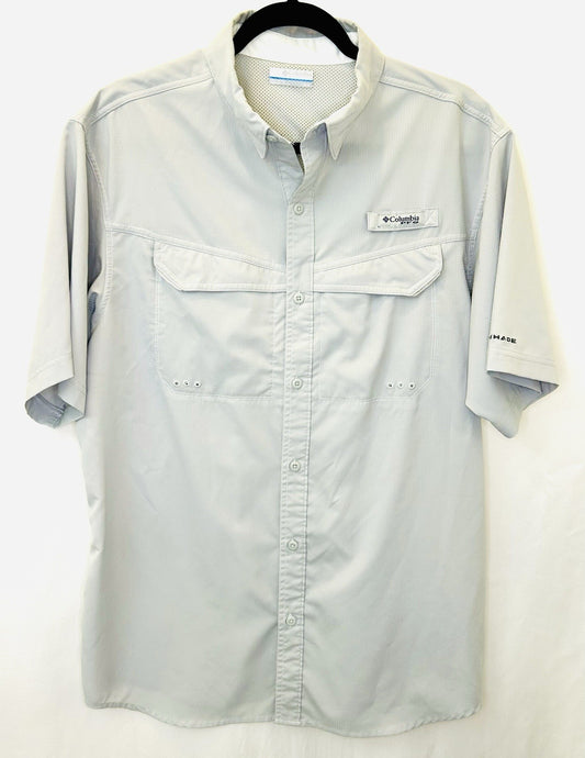 Columbia PFG Omni-Wick Fishing Shirt Mens Medium Button-Up Lightweight Hiking