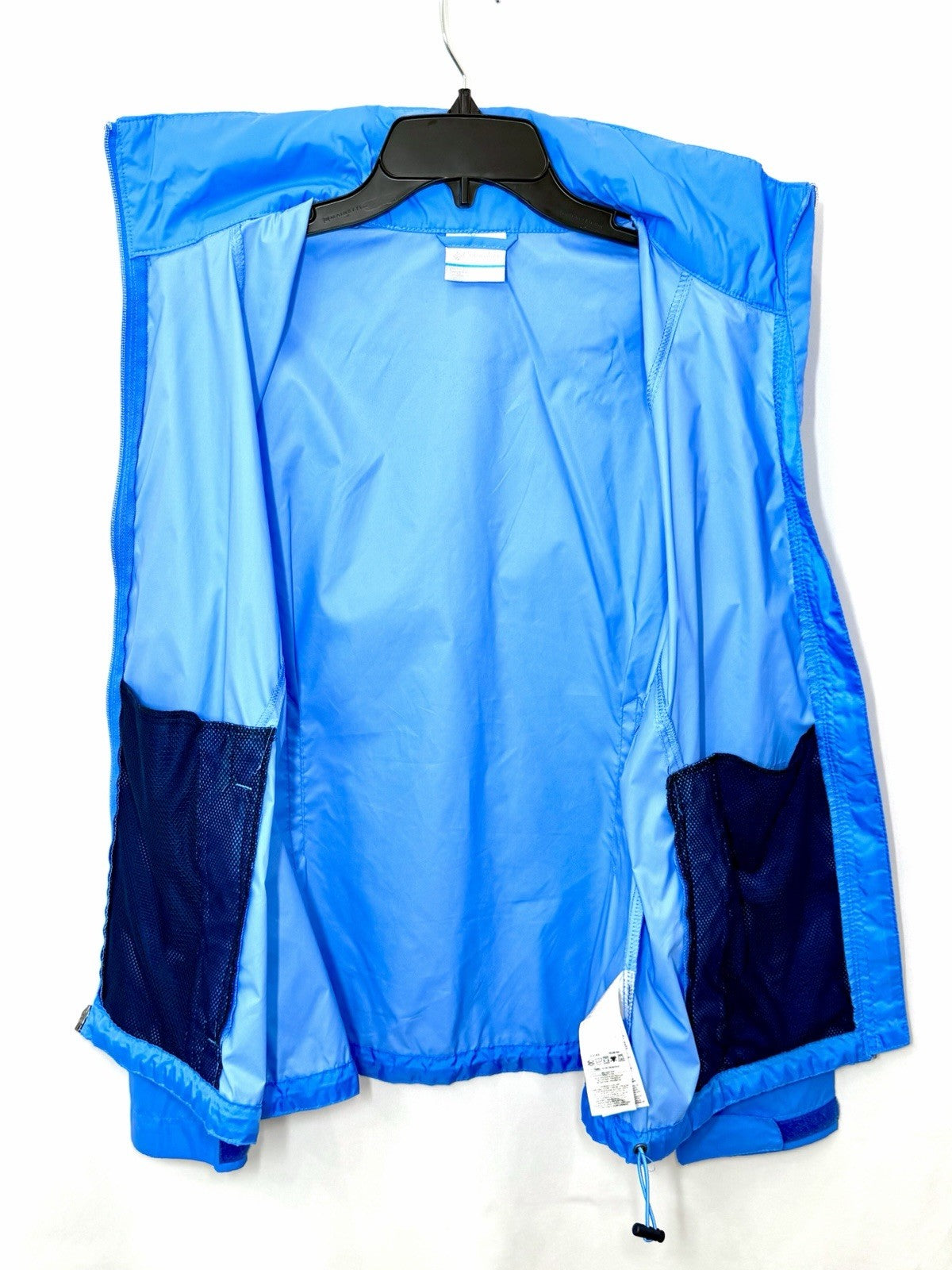 Columbia Womens Switchback III Rain Jacket Blue Sz M Packable Hooded Windbreaker