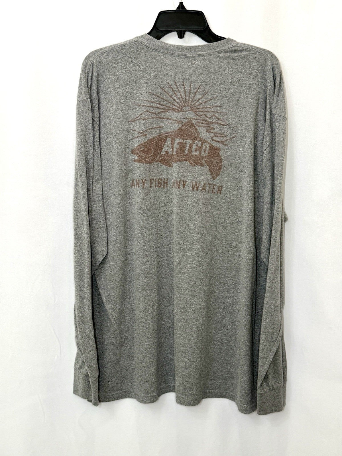 AFTCO Any Fish Any Water L/S Fishing Shirt / Heather Gray / Men’s Size XXL