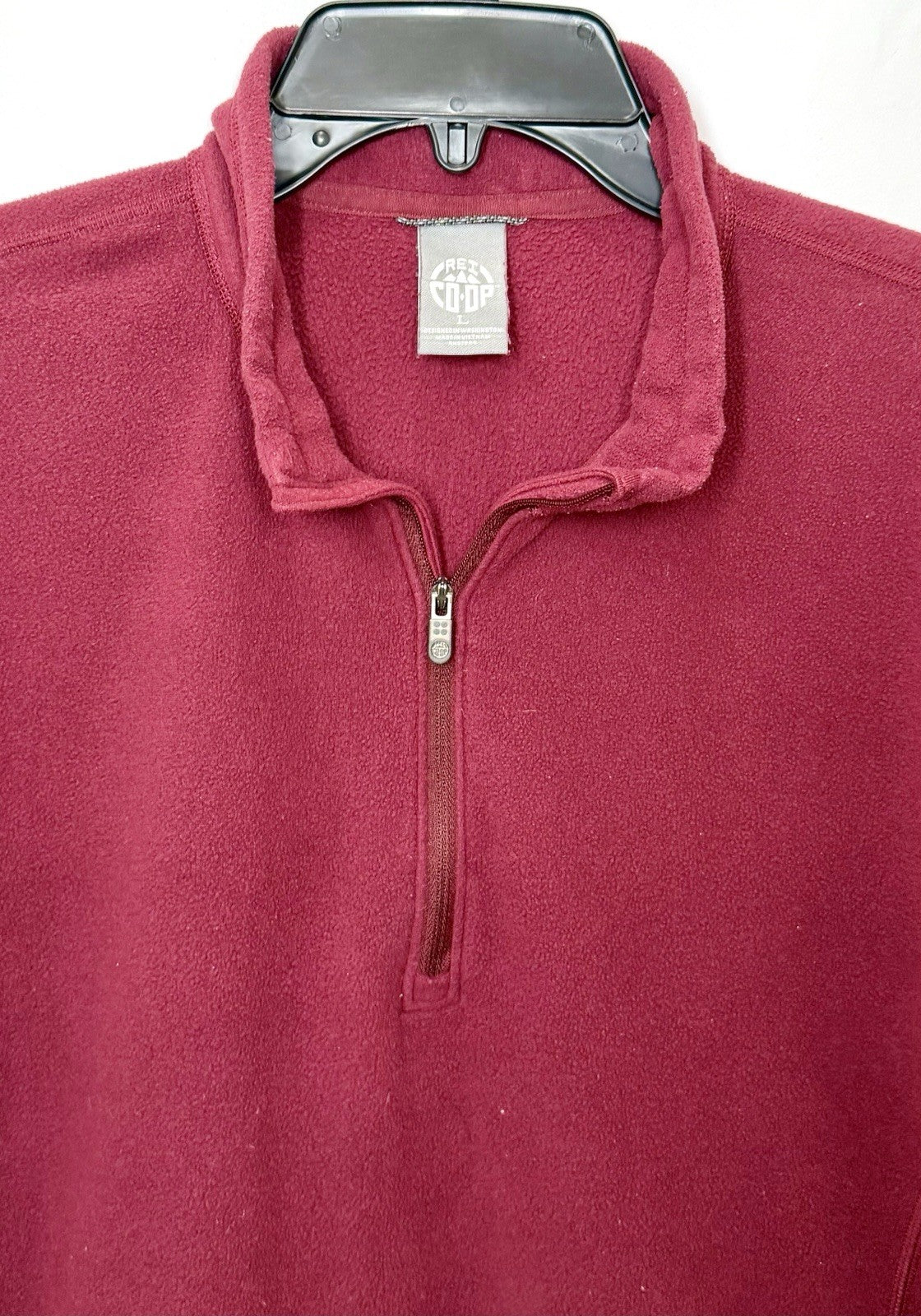REI Co-Op Jacket Womens XXL Burgundy Micro Fleece 1/4 Zip Lightweight Pullover