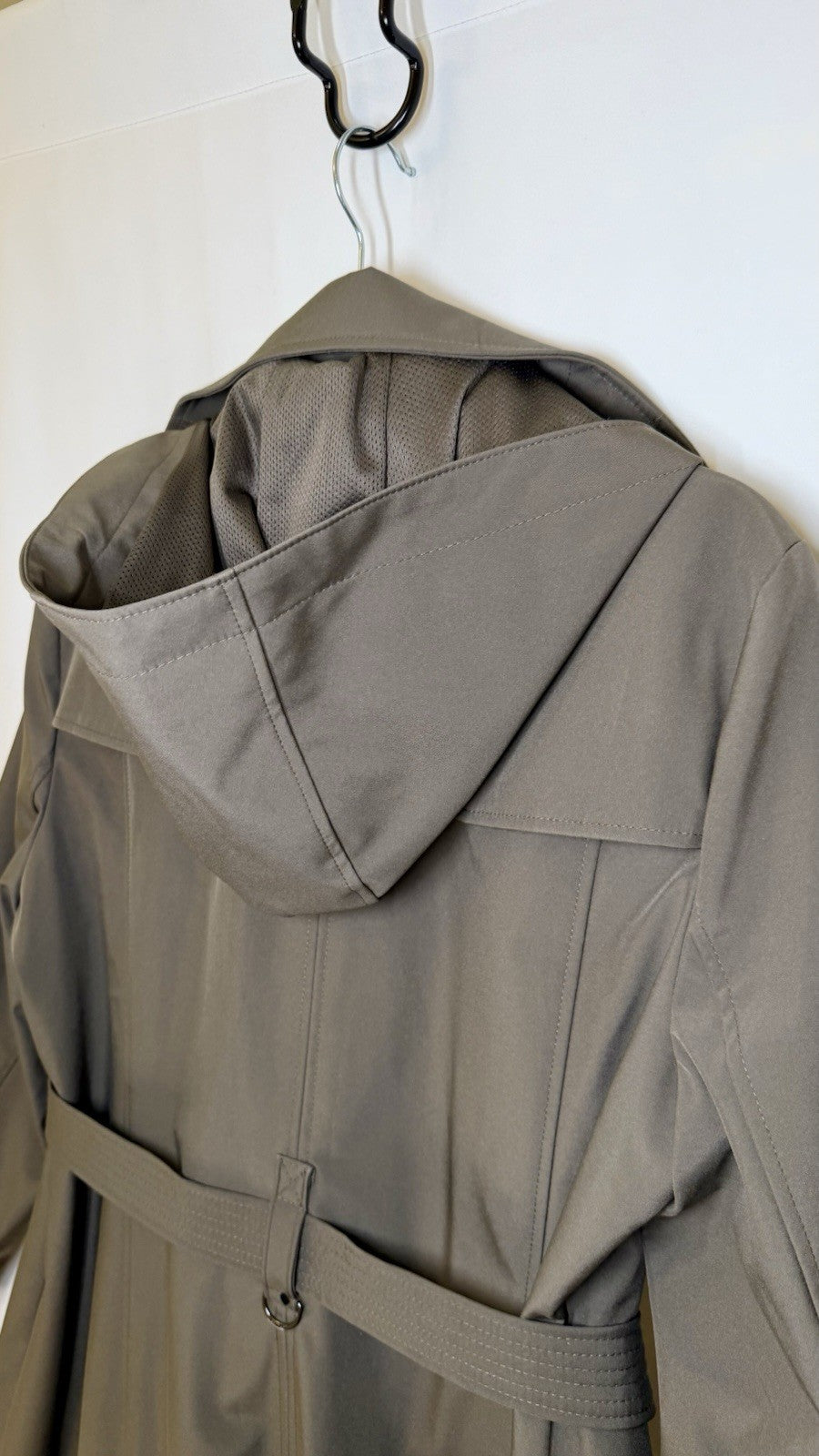 Calvin Klein Womens Trench Coat Removable Hood Size Large Color Twig (Worn Once)