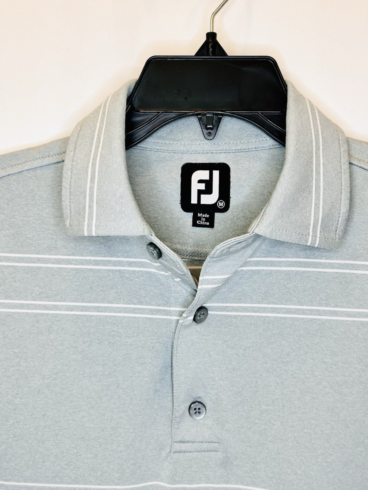 FootJoy Golf Shirt Mens M Medium Polo Athletic Stretch Gray Short Sleeve FJ