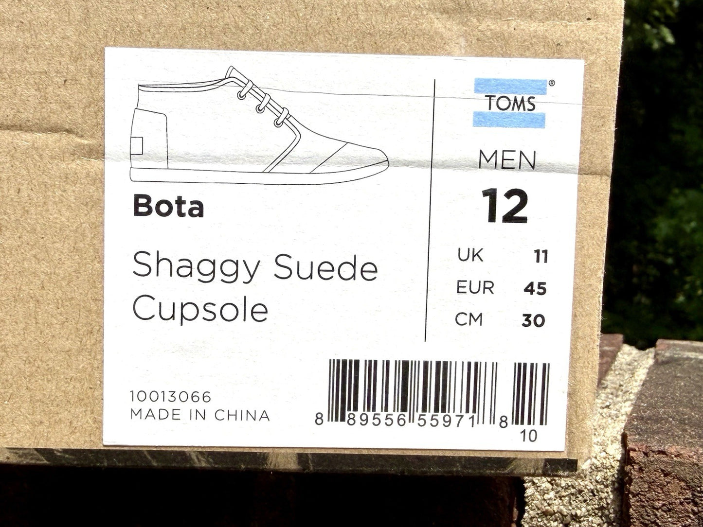 TOMS Mens Bota Shaggy Suede Cupsole Chukka Boots Venice Collection NIB Size 12