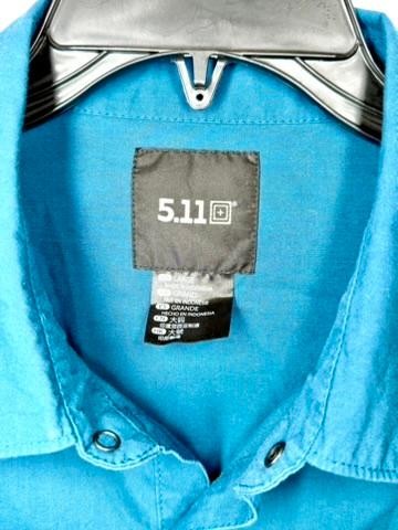 5.11 Tactical Shirt Mens Large Blue Long Sleeve Snap Button Casual Outdoor