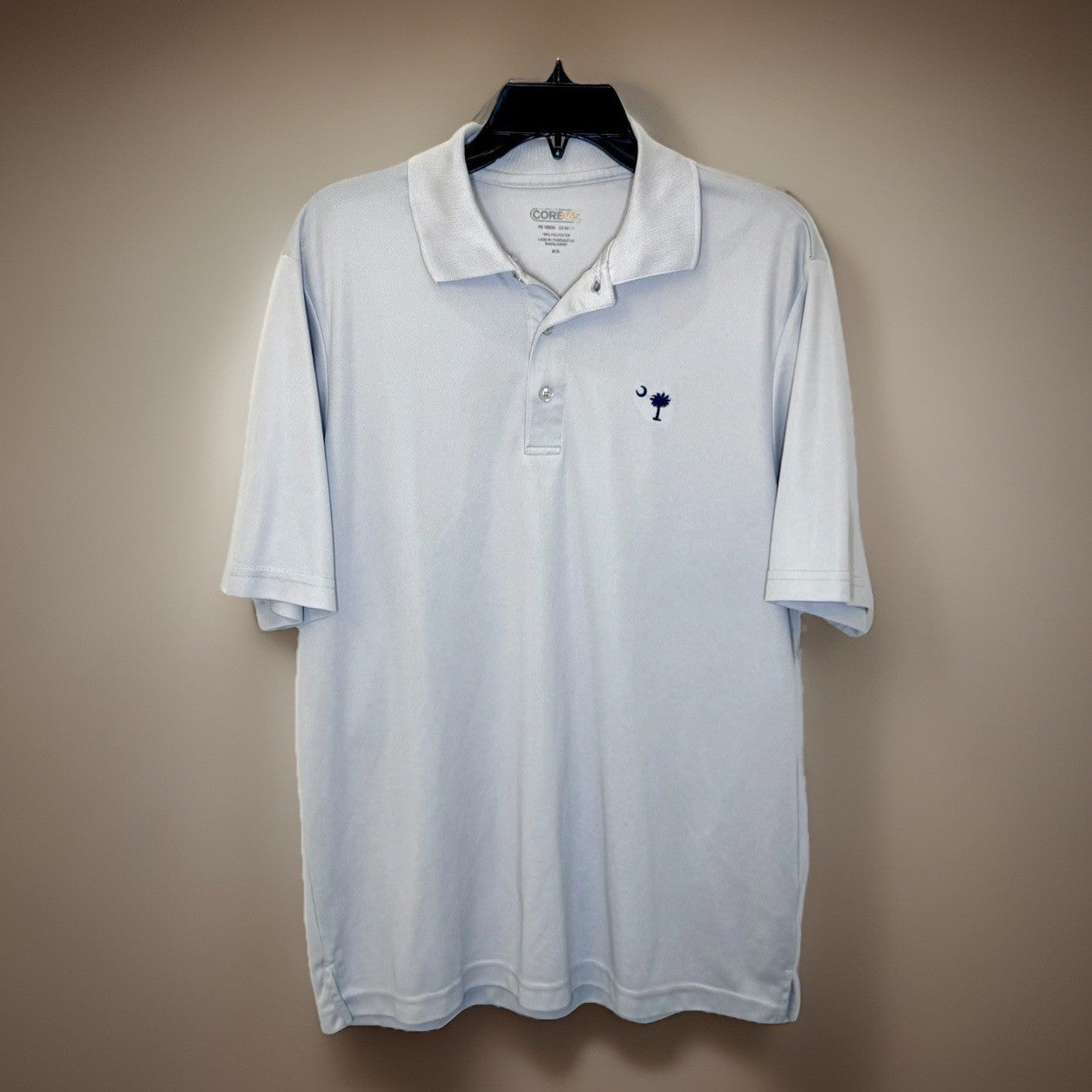 Core365 Grey Polo Embroidered With South Carolina Palmetto Tree MenSize Medium