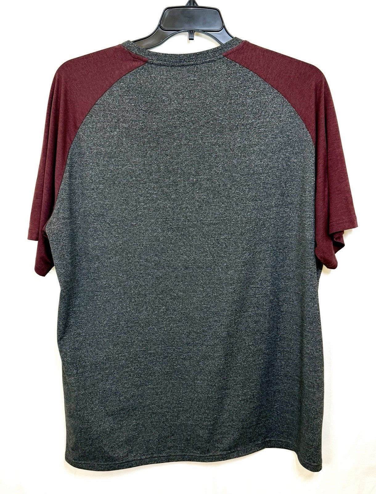 01.Algo Men’s XL Shirt Gray/Red Olympia Raglan Colorblock Tee Short Sleeve