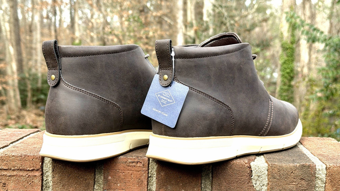 St. John's Bay Brown Leather Chukka Ankle Boots Men's 12 M New W/ Tag-$90 Retail