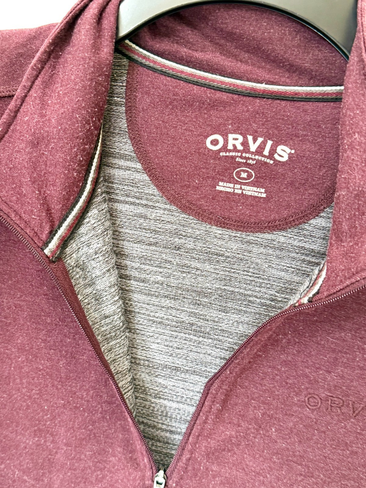 Orvis Men's Med Classic Collection French Terry Quarter-Zip Pullover Sweatshirt
