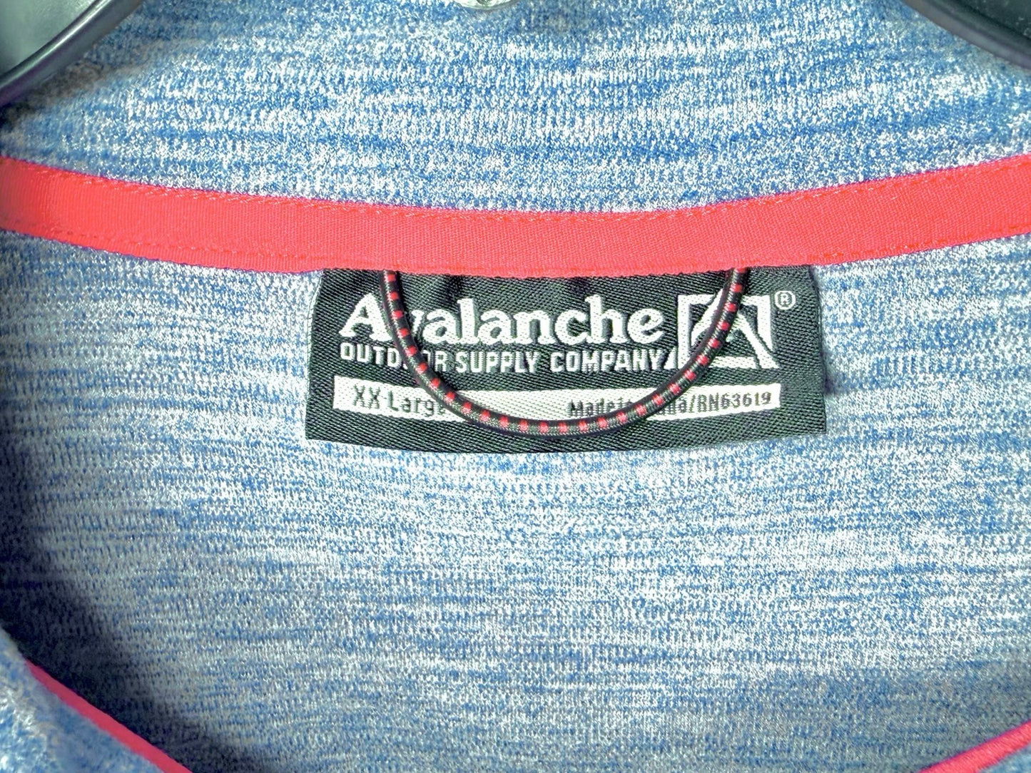 Avalanche Outdoor Supply Men's XXL 1/4 Zip Pullover Blue Heathered Fleece Jacket