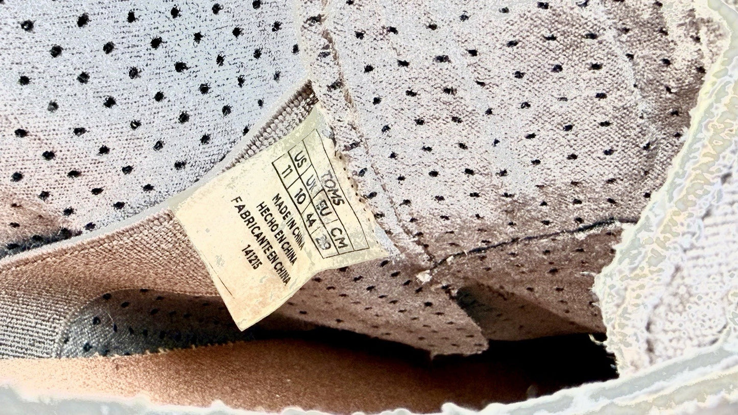 TOMS Brogue Oxford Men’s Size 11 - Dary Gray Leather/Washed Canvas - New w/o Box