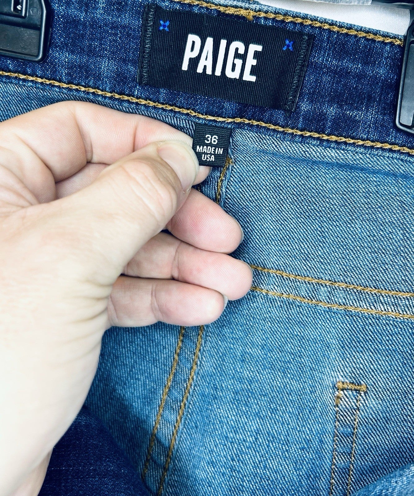 Paige Federal Jeans Men’s Size 36 Blue Straight Leg Denim Dark Wash / $219 New