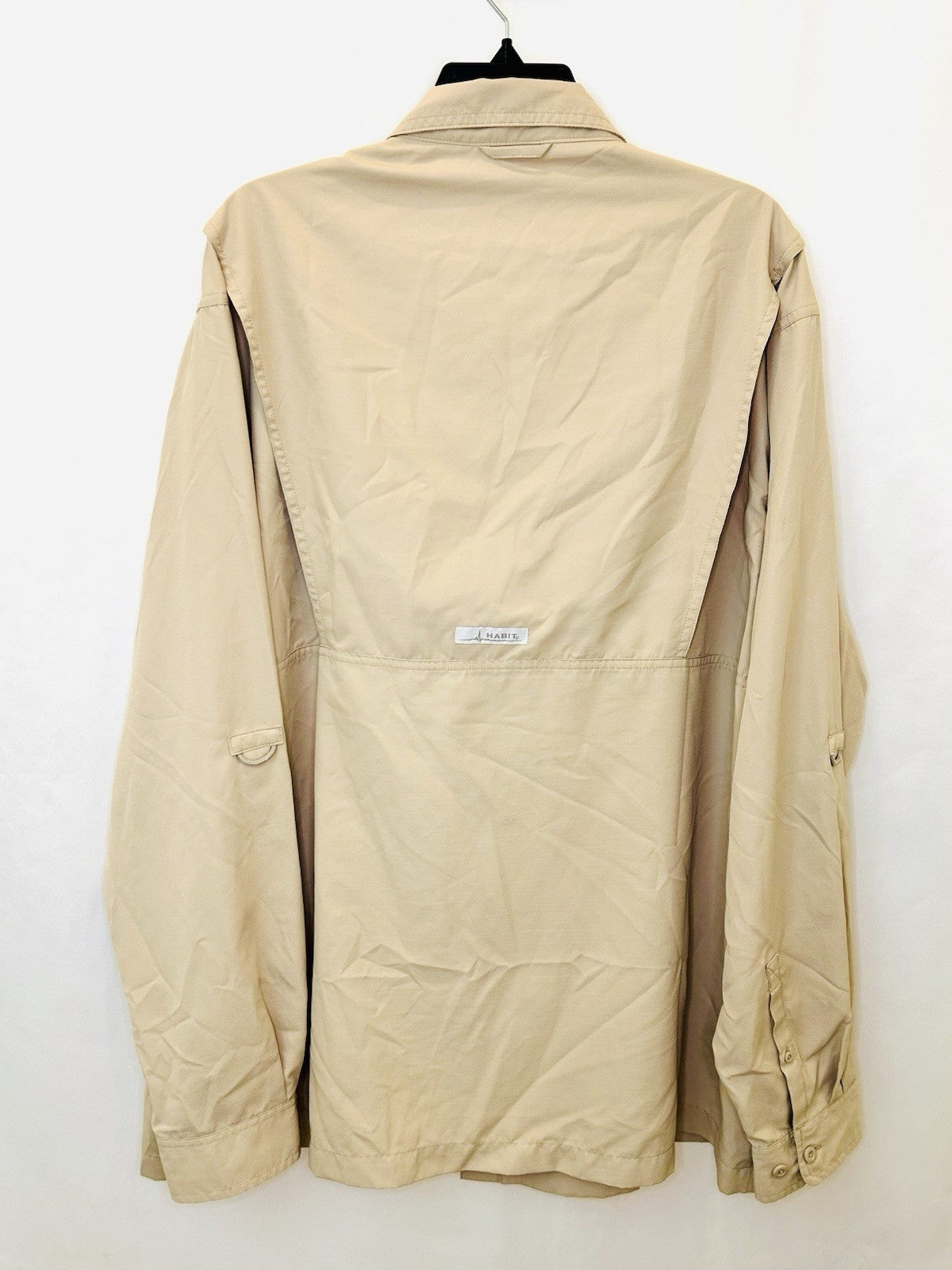 Habit Vented Fishing Shirt Men's XL Tan Pockets 40+ Solar-Factor Long Sleeve