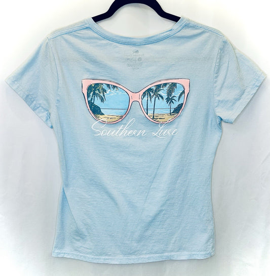 Southern Lure Women’s Sunglasses Graphic Fishing Beach T-Shirt Size Medium