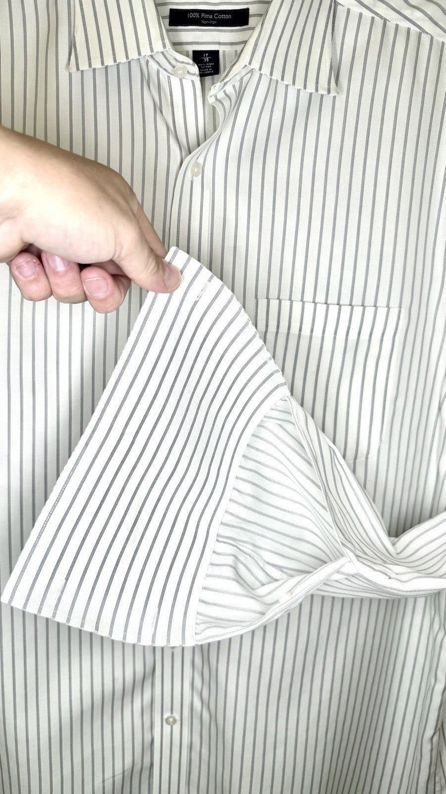 Hart Schaffner Marx Men’s $100 New French Cuff Button Shirt 17- 35 XL White