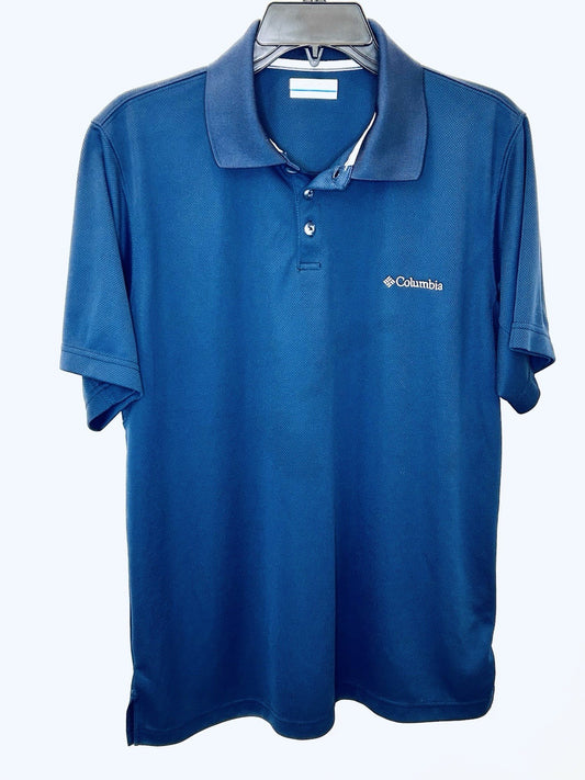 Columbia Men’s Polo Shirt Size Medium M Navy Blue Short Sleeve Collared