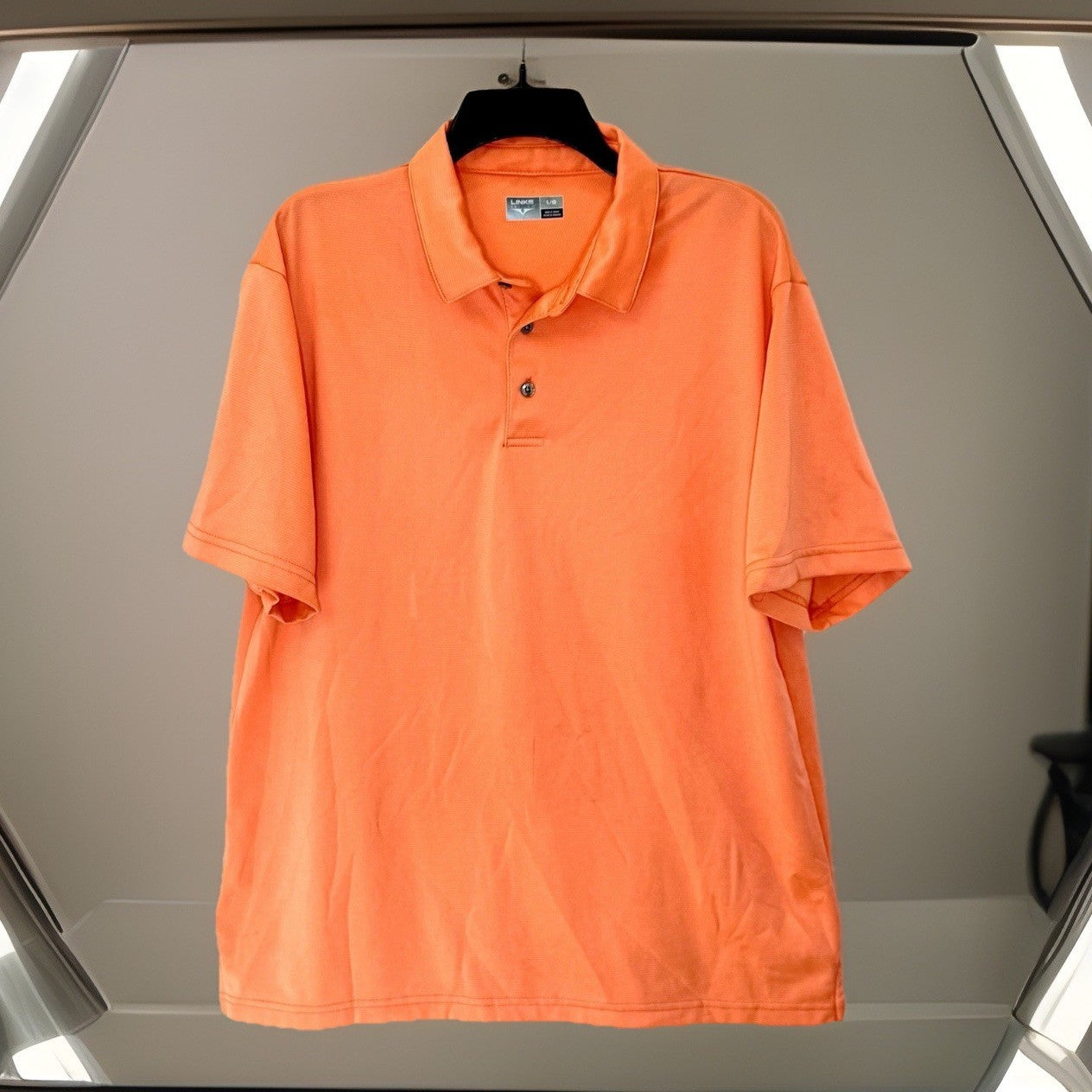Links Edition Mens Orange Size L Large Golf Polo Shirt Outdoors Adult