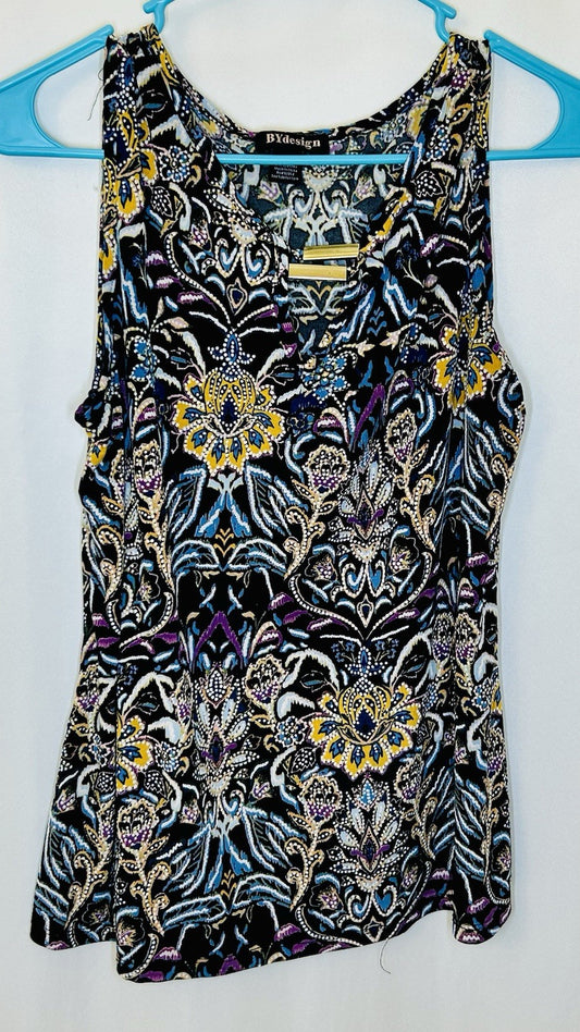 By Design Floral Tunic Top Blouse Woman's Size Medium