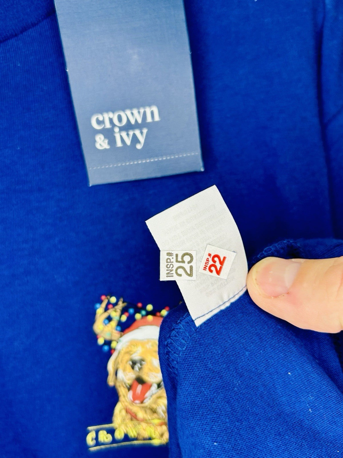 NWT Crown & Ivy Blue Men’s Medium Long Sleeve Graphic Tshirt
