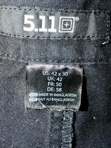 5.11 Tactical Cargo Pants Mens 42x30 Black Ripstop Workwear Utility
