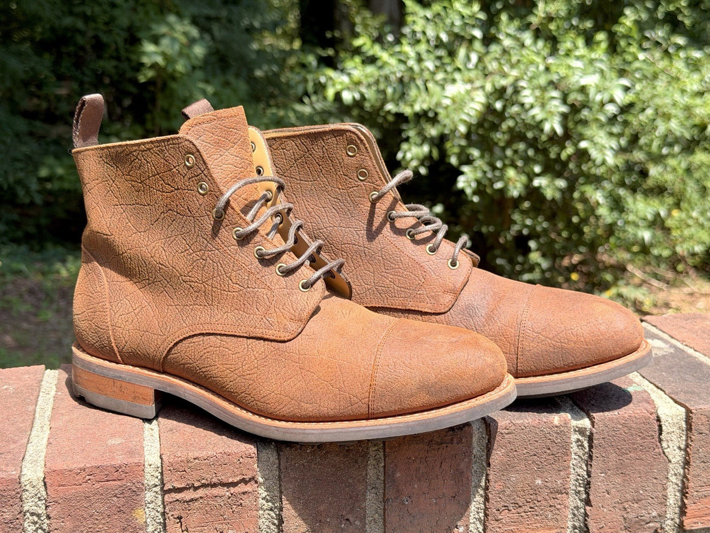 TAFT The Dragon Men Boots Size 10 Rust Brown Textured Leather Cap Toe NIB 952029