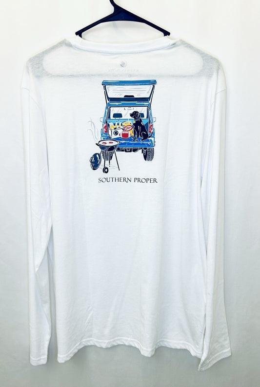 Southern Proper Men’s Medium White Long Sleeve Graphic Tee