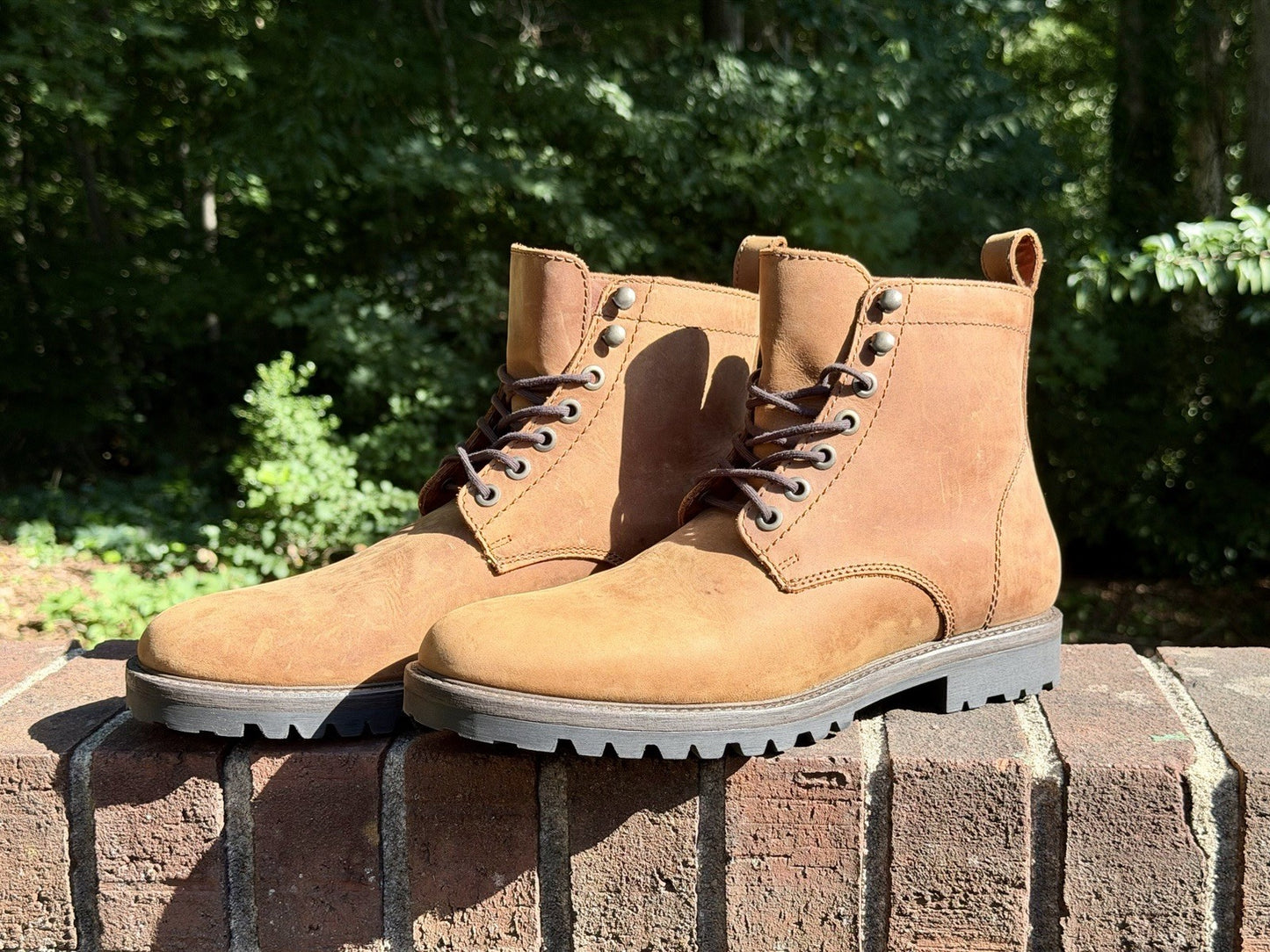 Portland Leather Patina Men's 11 M Breaker Boots Brown Leather Cap-Toe Lace-U