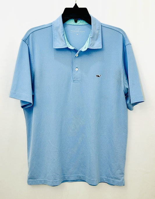Vineyard Vines Performance Men's M Medium Golf Shirt Polo Collared S/S Blue Logo
