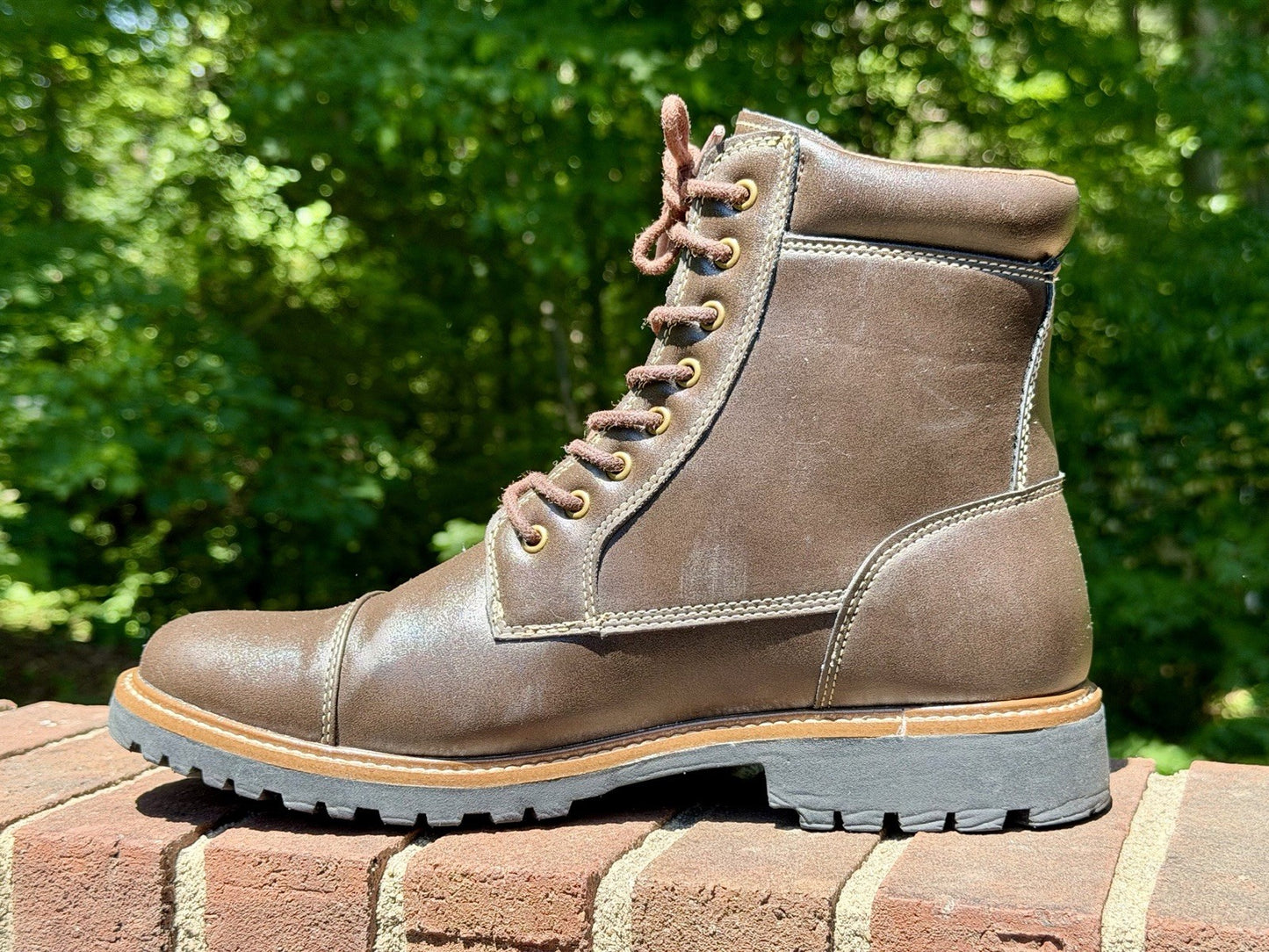 Levi's Mens Wyatt Brown Vegan Leather Lace Up Rugged Casual Boots Size 10 NEW