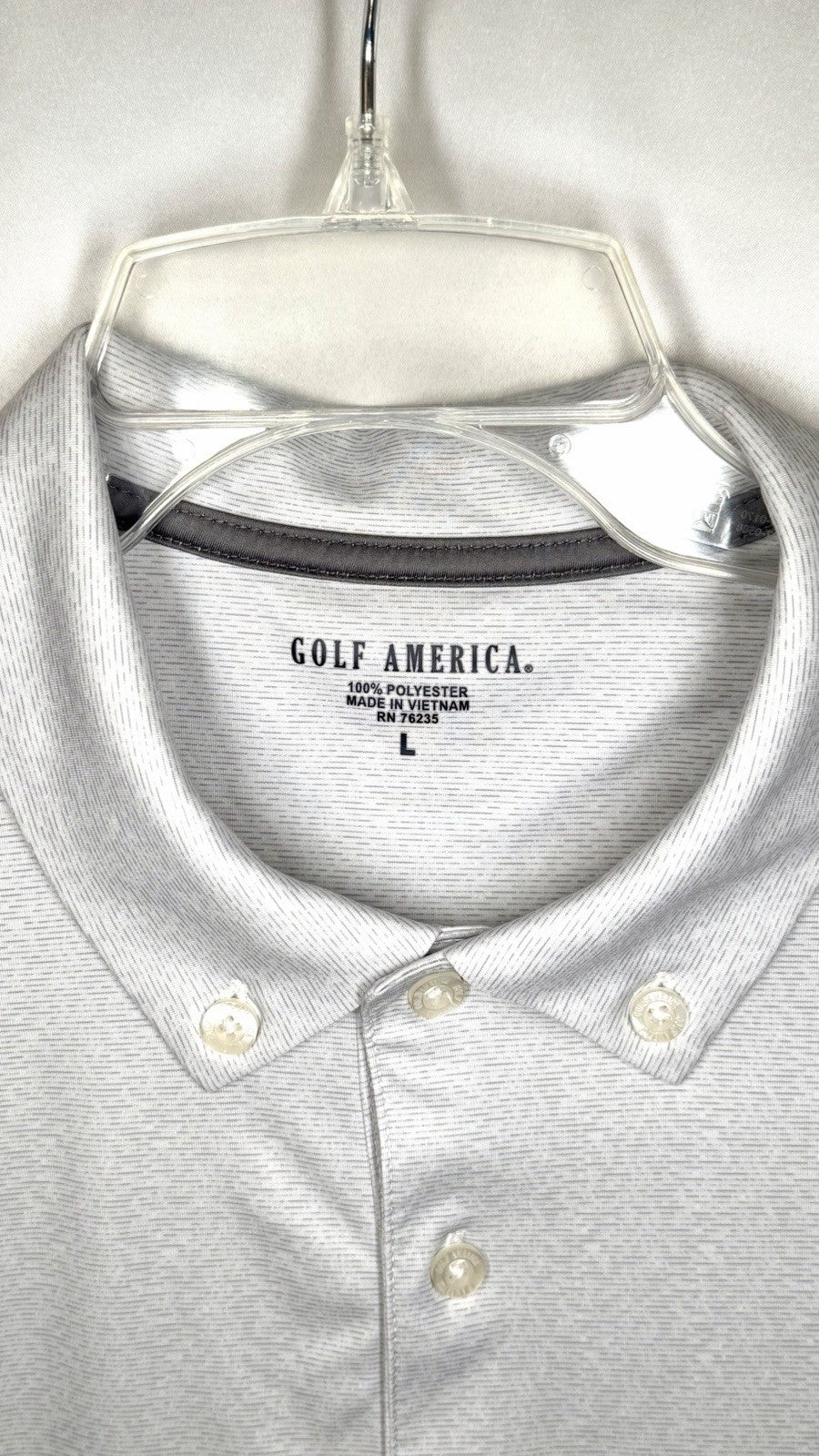 Golf Of America Polo Men’s Large Grey/Black Performance Shirt