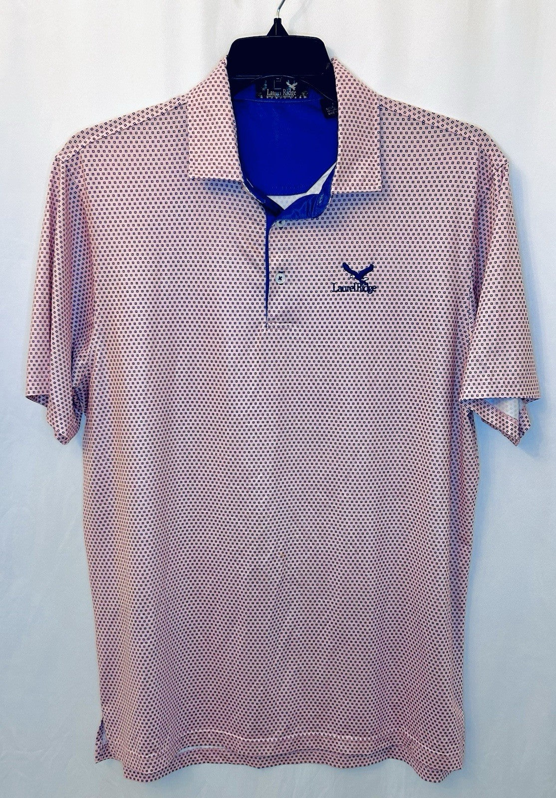 Laurel Ridge Pink/Blue Performance Golf Polo Men’s Size Medium/ Breathable