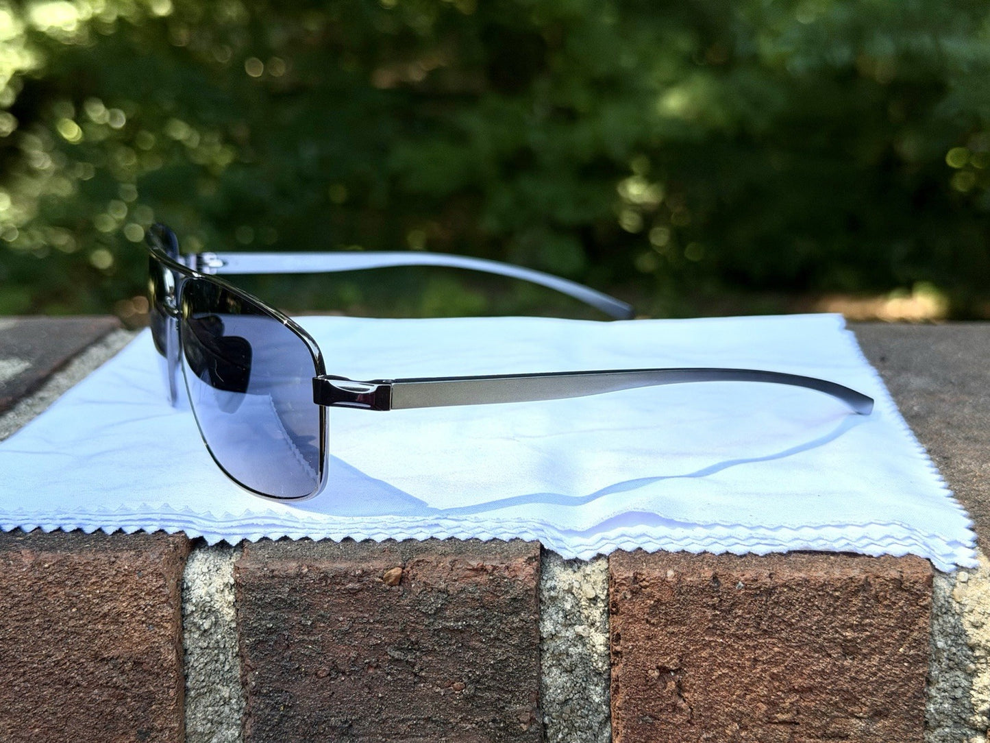SUNGAIT 2458 Men's Rectangular Aviator Sunglasses Polarized Grey Lens Gunmetal