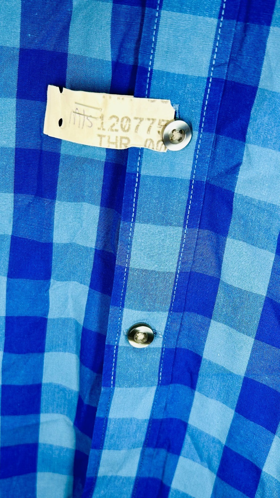 Goodthreads Mens Button Up Shirt  Large Blue Checkered Slim Fit Casual Cotton