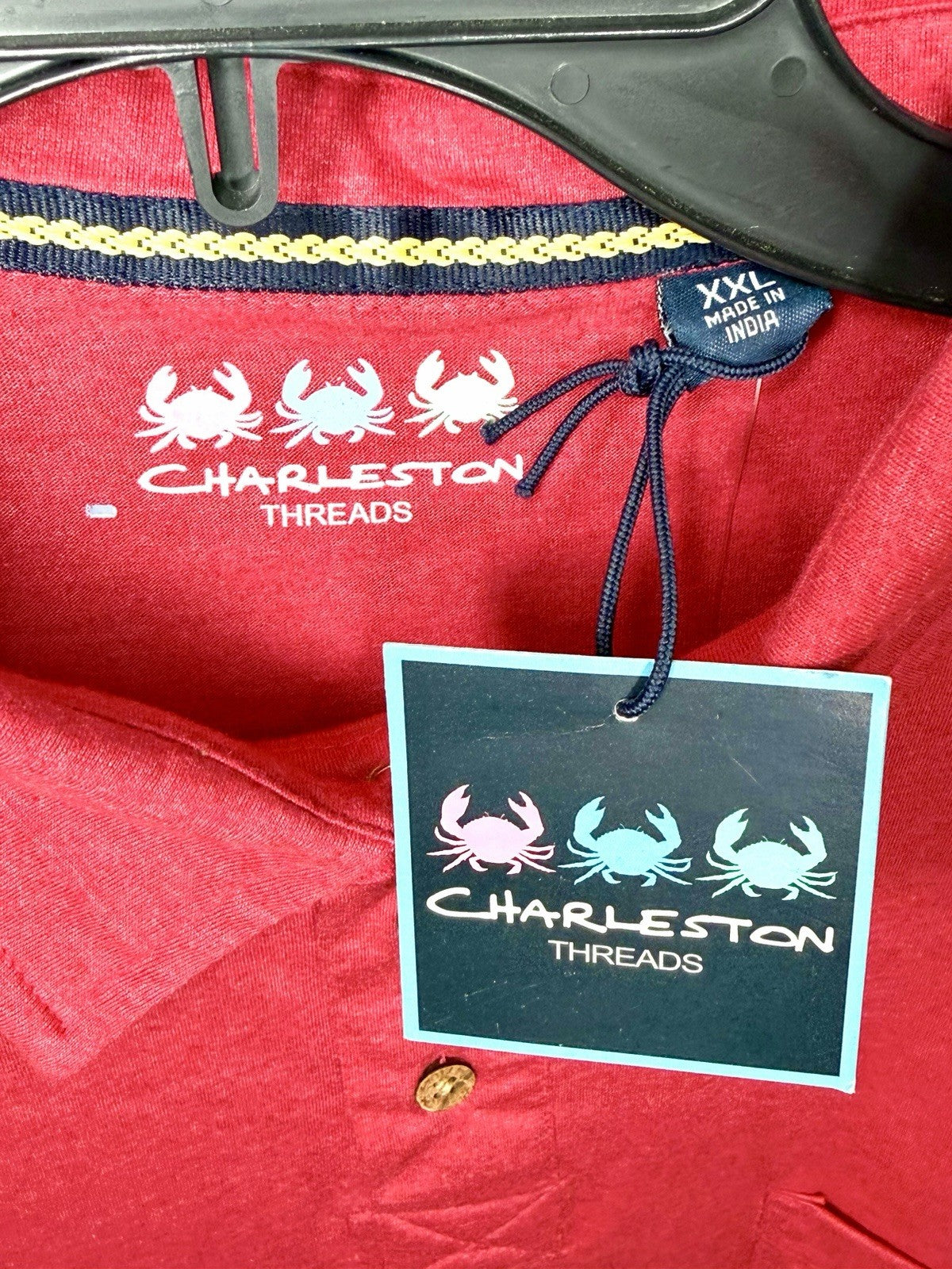 Charleston Threads Men Polo Shirt Size XXL 2XL Pink Coral Heathered NWT Pocket