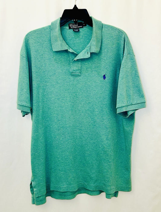 Polo Ralph Lauren Men Sz L Classic Fit Green Short Sleeve Pony Logo Polo Shirt