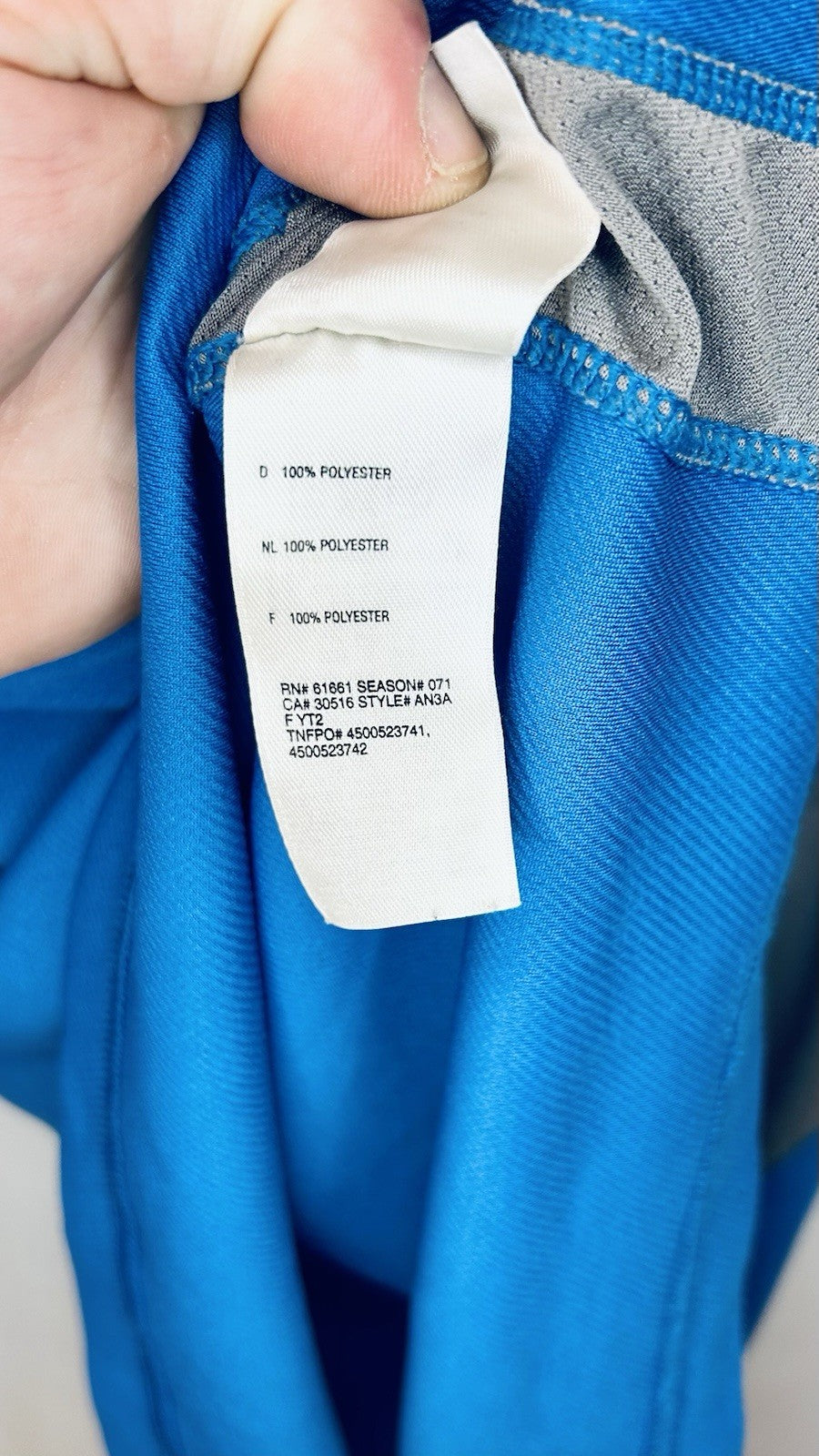 The North Face Vaporwick Blue Medium Polyester Blend T Shirt / Flight Series