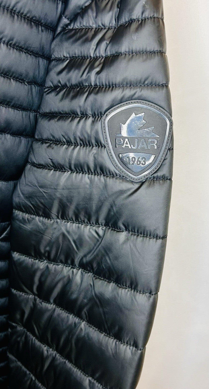 PAJAR MEN'S OSPREY QUILTED & PUFFER LIGHTWEIGHT BLACK HOODED JACKET SIZE LARGE