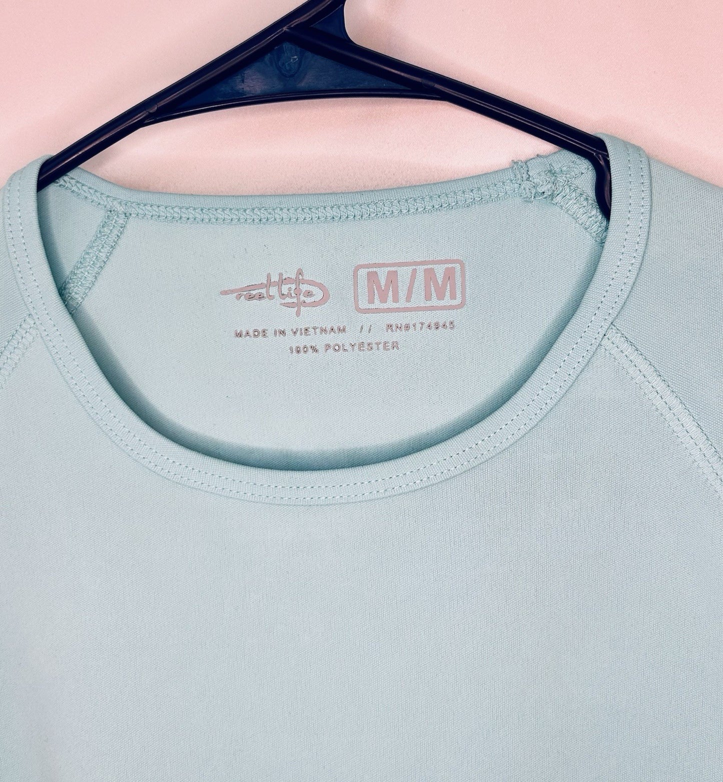 Reel Life Women's Sun Defender Round Neck Long Sleeve UV Top Blue Medium