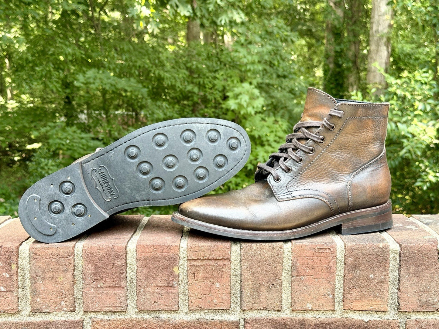 Thursday Boot Co President Anejo Leather Plain Toe Boots Men's Size 10.5 US