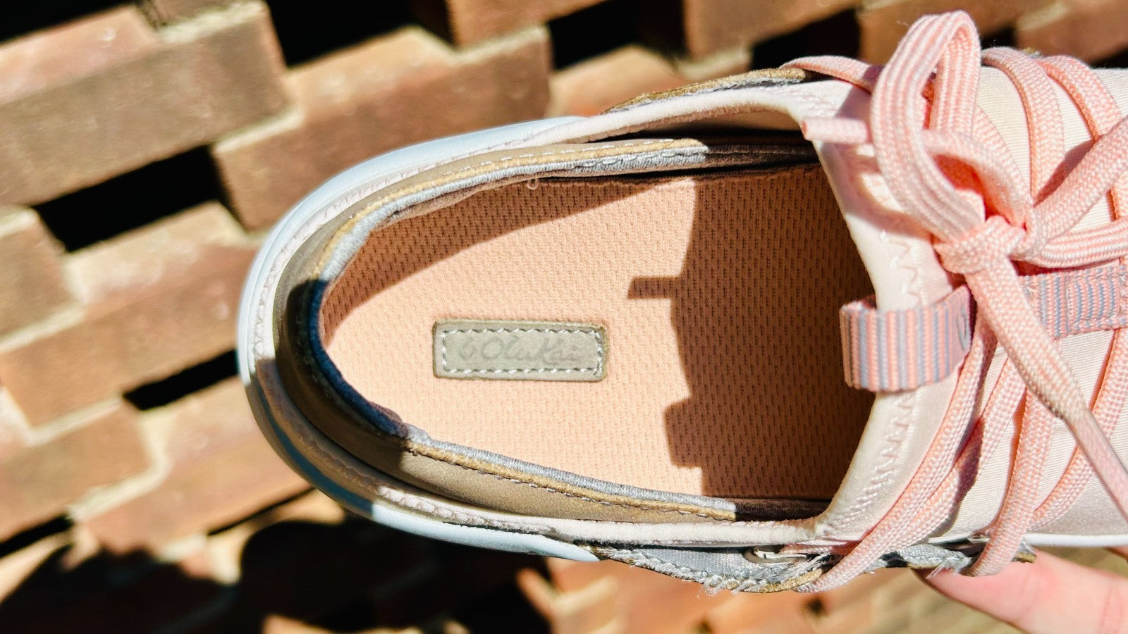 OLUKAI Pearl Blush/Pale Grey Miki Li Slip On Shoes Sneakers | Women's Size 7