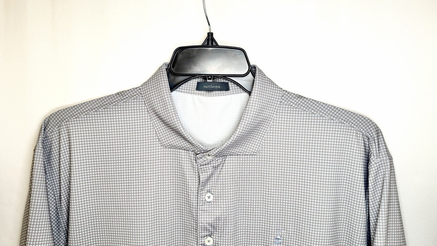 Turtleson Performance Polo Golf Shirt Men's X-Large Short Sleeve Micro Check
