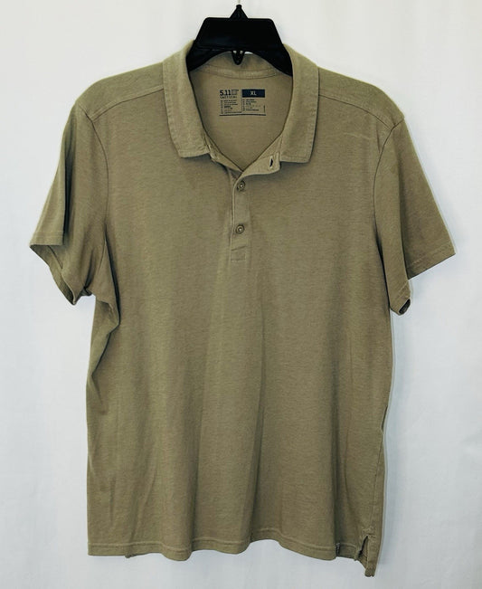5.11 Tactical Polo Shirt Mens XL Utility Security Military Work Short Sleeve Tan