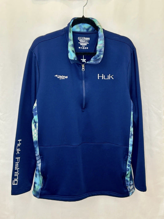 HUK Fishing Performance 1/4 Zip Shirt Men’s Large Bassmaster Logo L/S Breathable